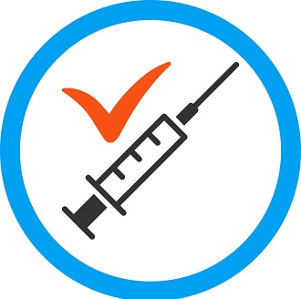 done vaccination rounded icon vector